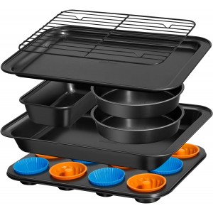 Nonstick Baking Pans Set, 19 PCS Stackab...