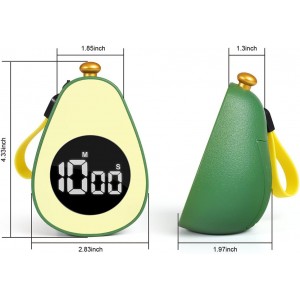 Avocado Digital Countdown Timer, Cute Kitchen Gadget, Adjustable Volume Timer for Cooking and Baking, One-Button Design, 99-Minute, Use AAA Battery, Portable Digital Timer, Home Kitchen Tool