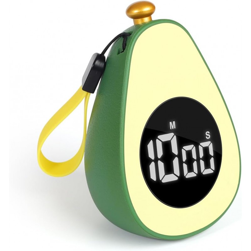 Avocado Digital Countdown Timer, Cute Kitchen Gadget, Adjustable Volume Timer for Cooking and Baking, One-Button Design, 99-Minute, Use AAA Battery, Portable Digital Timer, Home Kitchen Tool