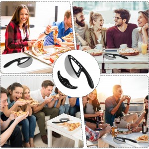 2-in-1 Pizza Cutter Rocker Blade with Herb Stripper Holes, Sharp Stainless Steel Pizza Knife with Protective Cover, Dishwasher Safe,Herb Stripping Tool for Basil,Rosemary