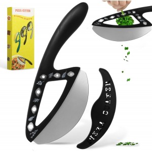 2-in-1 Pizza Cutter Rocker Blade with He...