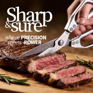 Kitchen Scissors Set 2PCS, Kitchen Shears Heavy Duty Poultry Shears Japan Meat Scissors for Food All Purpose Seafood Meat Cutting Cooking, Chicken Bones, Gifts for Men Women