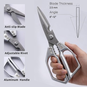 Kitchen Scissors Set 2PCS, Kitchen Shears Heavy Duty Poultry Shears Japan Meat Scissors for Food All Purpose Seafood Meat Cutting Cooking, Chicken Bones, Gifts for Men Women