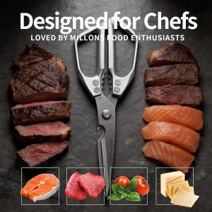 Kitchen Scissors Set 2PCS, Kitchen Shears Heavy Duty Poultry Shears Japan Meat Scissors for Food All Purpose Seafood Meat Cutting Cooking, Chicken Bones, Gifts for Men Women