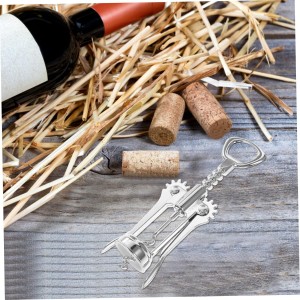 Manual Wing Corkscrew Wine Bottle Opener with Wings Easy Operate Ergonomic Handle for Party and Home Use Sharp Spiral Corkscrew Multifunctional Bottle Opener Tool