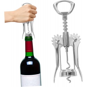Manual Wing Corkscrew Wine Bottle Opener with Wings Easy Operate Ergonomic Handle for Party and Home Use Sharp Spiral Corkscrew Multifunctional Bottle Opener Tool