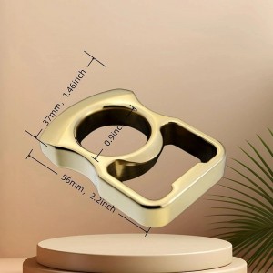 Beer Bottle Opener: Handcrafted in Brass Copper, Parties Accessory for Opening Beer Tops (Gold)