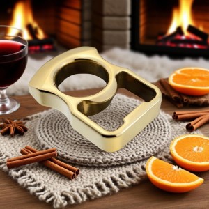 Beer Bottle Opener: Handcrafted in Brass Copper, Parties Accessory for Opening Beer Tops (Gold)