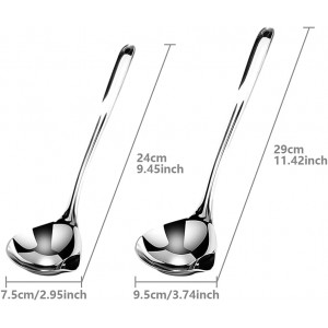 Stainless Steel Soup Ladle Oil Separator Gravy Food Skimmer Spoon Set of 2 Pcs, Kitchen Oil Filter Spoon Gravy Separator Ladle for Cooking(SIZE:2 Pcs)