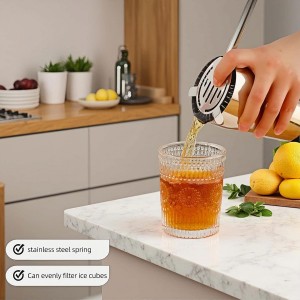 Professional Strainer for Bartender - Fine Mesh Cocktail Strainer with Detachable Spring, Leak Proof, Fits Shaker Tins & Pint Glasses, Professional 304 Stainless Steel, Dishwasher Safe Bar Tool