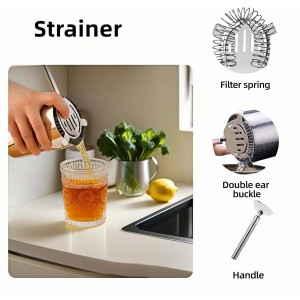 Professional Strainer for Bartender - Fine Mesh Cocktail Strainer with Detachable Spring, Leak Proof, Fits Shaker Tins & Pint Glasses, Professional 304 Stainless Steel, Dishwasher Safe Bar Tool