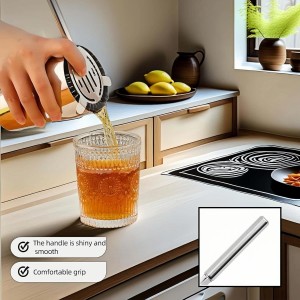 Professional Strainer for Bartender - Fine Mesh Cocktail Strainer with Detachable Spring, Leak Proof, Fits Shaker Tins & Pint Glasses, Professional 304 Stainless Steel, Dishwasher Safe Bar Tool
