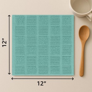 DecorRack 10 Pack 100% Cotton Kitchen Towels, 12x12 inch Soft Terry Dishcloths, Absorbent Hand Towels for Cleaning, Drying & Dishes, Plaid Pattern Cleaning Rags, Mint (Pack of 10)