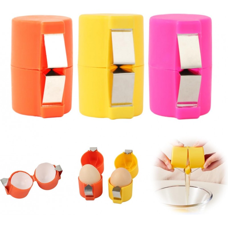 3pcs Egg Shell Opener, Egg Peeler Tool Set,Egg Separator for Raw Eggs, Hard Boiled Egg Peeler,Kitchen Gadgets for Bakers Prep（The metal sheet is removable, making it easy to install and clean）