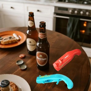Cap Gun Bottle Opener Gag Gifts Beer Bottle Opener Fun Practical Tool For Beer Enthusiasts Suitable For Camping Festivals College Gatherings Pool Parties (1, Red,Blue,Black)
