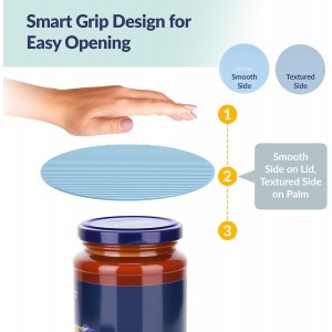 NIHOME Silicone Jar Opener – 6 Inch Large Anti-Slip Grip Pads, Premium 100% Food-Grade Silicone, Stylish Designer Colors, Multi-Purpose Heat-Resistant Mat & Coaster, Set of 4 (Macaron Colors)