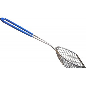 The Original Frying Scoop, stainless steel skimmer for cooking, draining and frying