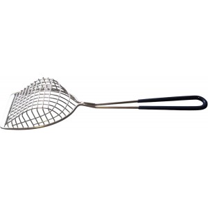 The Original Frying Scoop, stainless steel skimmer for cooking, draining and frying