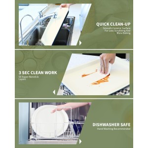 Ceramic Nonstick Baking Pans Set, Non Toxic 33 PCS Stackable Bakeware Sets, 550°F Oven Safe Baking Sheet & Pans, Warp-Free, Dishwasher Safe, PTFE/PFOA/PFOS-Free (Blue)