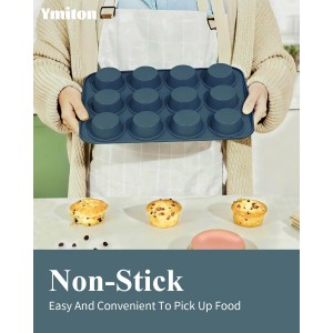 Ceramic Nonstick Baking Pans Set, Non Toxic 33 PCS Stackable Bakeware Sets, 550°F Oven Safe Baking Sheet & Pans, Warp-Free, Dishwasher Safe, PTFE/PFOA/PFOS-Free (Blue)