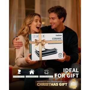 Ceramic Nonstick Baking Pans Set, Non Toxic 33 PCS Stackable Bakeware Sets, 550°F Oven Safe Baking Sheet & Pans, Warp-Free, Dishwasher Safe, PTFE/PFOA/PFOS-Free (Blue)