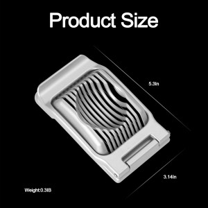 Egg Slicer For Hard Boiled Eggs, Heavy Duty Aluminium Egg Cutter with Stainless Steel Wires, for Strawberry Banana Soft Fruit Kitchen Gadget (Silver)