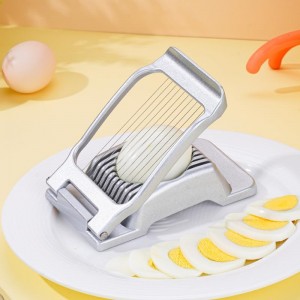 Egg Slicer For Hard Boiled Eggs, Heavy Duty Aluminium Egg Cutter with Stainless Steel Wires, for Strawberry Banana Soft Fruit Kitchen Gadget (Silver)