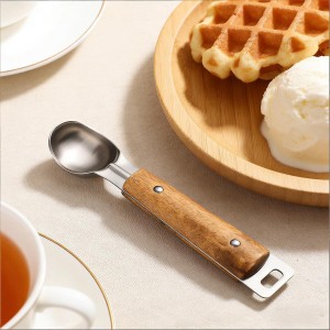 Ice Cream Scoop Stainless Steel, Heavy Duty Ice Cream Scooper with Ergonomic Handle, Professional Ice Cream Spoon for Home and Commercial Use