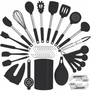 Silicone Kitchen Cooking Utensils Set wi...