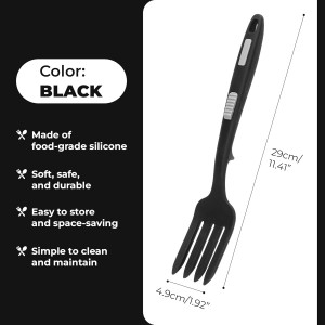 Silicone Forks for Cooking – 2 Pack Heat Resistant Flexible Silicone Cooking Fork for Kitchen, Nonstick, Multipurpose Stirring and Mixing Forks, Dishwasher Safe | Baking, Serving, Mixing Made Easy