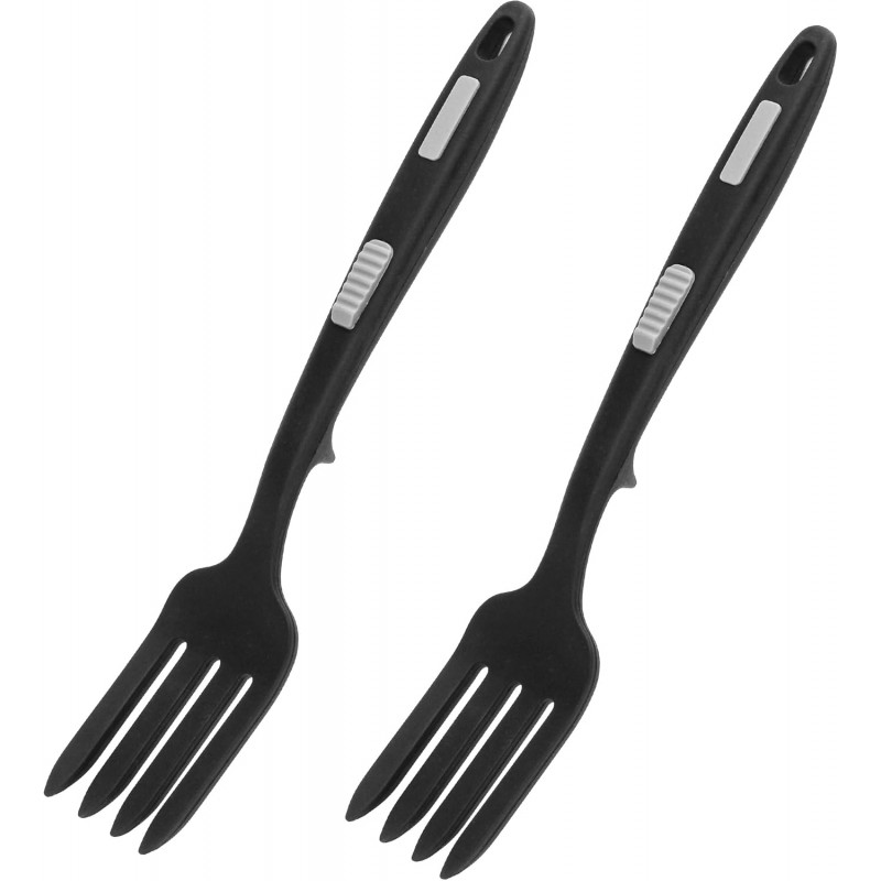 Silicone Forks for Cooking – 2 Pack Heat Resistant Flexible Silicone Cooking Fork for Kitchen, Nonstick, Multipurpose Stirring and Mixing Forks, Dishwasher Safe | Baking, Serving, Mixing Made Easy