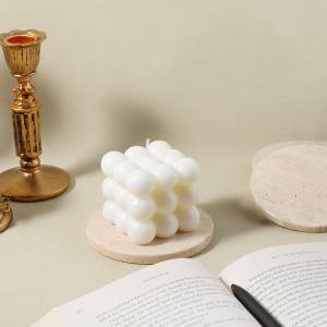 Koville Travertine Coasters, Marble Coaster Set of 4 for Drinks, 4