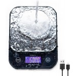 BOMATA Waterproof Kitchen Scale, 0.1g/0.01oz High Precision, 5kg/11lb, Washable, USB Rechargeable, Digital Scale for Food,Cooking, Baking, Weight Loss, Grey