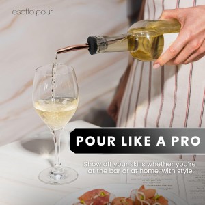 Stainless Steel Liquor Bar Bottle Pourers - Drip-Free Nozzle - Pour Spouts for Alcohol & Bartending - Universal Fit Speed Spout - Rust-Free & Easy Clean (Copper)