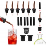 Stainless Steel Liquor Bar Bottle Pourers - Drip-Free Nozzle - Pour Spouts for Alcohol & Bartending - Universal Fit Speed Spout - Rust-Free & Easy Clean (Copper)