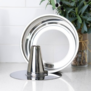 Fox Run Stainless Steel Angel Food Cake Pan, Tube Cake Pan With Removable Bottom, Round 10