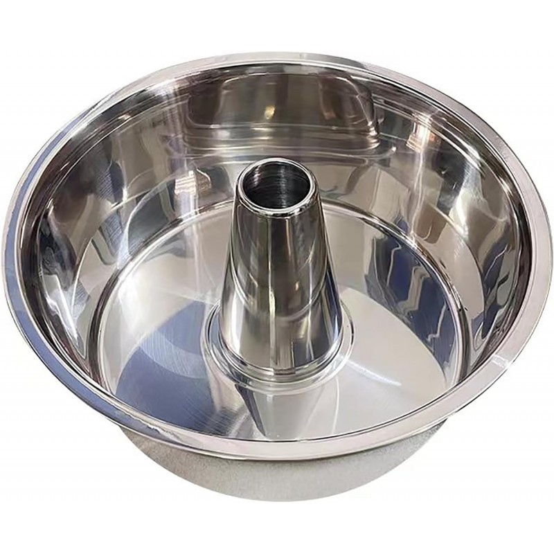 Fox Run Stainless Steel Angel Food Cake Pan, Tube Cake Pan With Removable Bottom, Round 10