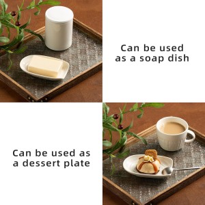 Ceramic Spoon Rest for Kitchen Counter 5.1 Inch Porcelain Utensil Rest Farmhouse Cooking and Coffee Spoon Rest for Stove Top (white)