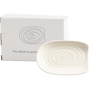 Ceramic Spoon Rest for Kitchen Counter 5.1 Inch Porcelain Utensil Rest Farmhouse Cooking and Coffee Spoon Rest for Stove Top (white)