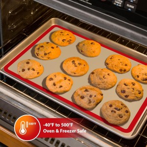 Macaron Silicone Baking Mats, 3 PCS Non Stick Macaroon Mat Silicone for Macarons, Cookie, Pastry, Red