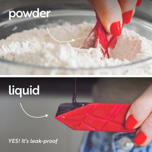 POLYGONS - Original Flat 3-in-1 Folding Measuring Spoons | 2 Spoons fold into 6 Sizes | Magnetic | DuraBend Tech lasts 100k+ folds | LeakProof for Wet & Dry | Gift Packaging | Baking/Cooking (White)