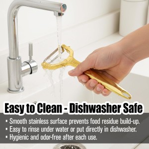 Gold Potato Peeler - Ultra Sharp Vegetable Peelers For Kitchen, No Rust Stainless Steel Serrated Y Peeler, Easy To Use With Durable Non Slip Ergonomic Grip For Carrot Fruits Veggie Kiwi, High Tensil