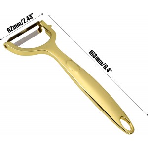 Gold Potato Peeler - Ultra Sharp Vegetable Peelers For Kitchen, No Rust Stainless Steel Serrated Y Peeler, Easy To Use With Durable Non Slip Ergonomic Grip For Carrot Fruits Veggie Kiwi, High Tensil