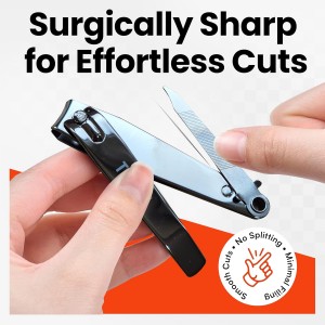 TITA22™ Nail Clipper with Titanium Coating, Ultra Sharp, Sturdy, Rust-Proof, Long-Lasting, Fingernails & Toenails Clipper Cutter with Nail File, Suitable for Men & Women, (1 Piece)