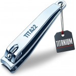 TITA22™ Nail Clipper with Titanium Coating, Ultra Sharp, Sturdy, Rust-Proof, Long-Lasting, Fingernails & Toenails Clipper Cutter with Nail File, Suitable for Men & Women, (1 Piece)