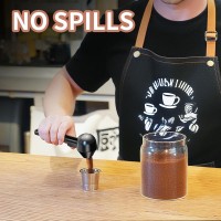 Coffee Scoop with Funnel for Ground Coffee, Protein Powder & Tea, for Reusable K Cup Refiller, 2TBSP Mess-Free, Funnel Design Prevents Spills (Black, 2-Pack)