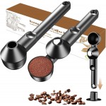 Coffee Scoop with Funnel for Ground Coffee, Protein Powder & Tea, for Reusable K Cup Refiller, 2TBSP Mess-Free, Funnel Design Prevents Spills (Black, 2-Pack)