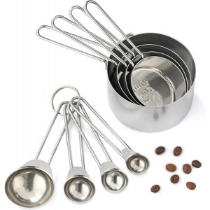 8PCS Measuring Cups, OHOLA Stainless Ste...