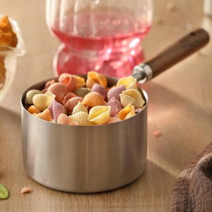 8PCS Measuring Cups, DAJLFA Stainless Steel Measuring Cups and Spoons Set with Ergonomic Wooden Handle for Cooking & Baking