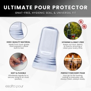 Pour Spout Covers Translucent Liquor Pourer Covers Universal Bottle Pour Dispenser Liquor Bottle Covers Liquor Bottle Covers Bottle Cover Dust for Home Kitchen Tools Supplies (24 Pack)